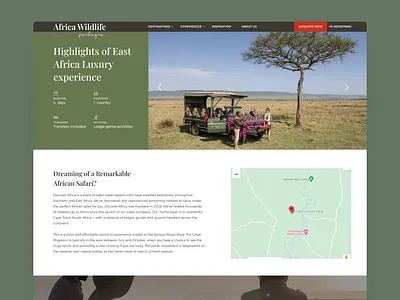 African Wildlife Detail Page africa wildlife ui african nature app animal kingdom ui dribbble ux concept eco travel experience minimal wildlife ui national park guide nature exploration ux nature photography app safari adventure app sustainable travel ui travel tourism design wild safari booking wildlife conservation ui wildlife detail page wildlife tracking ux