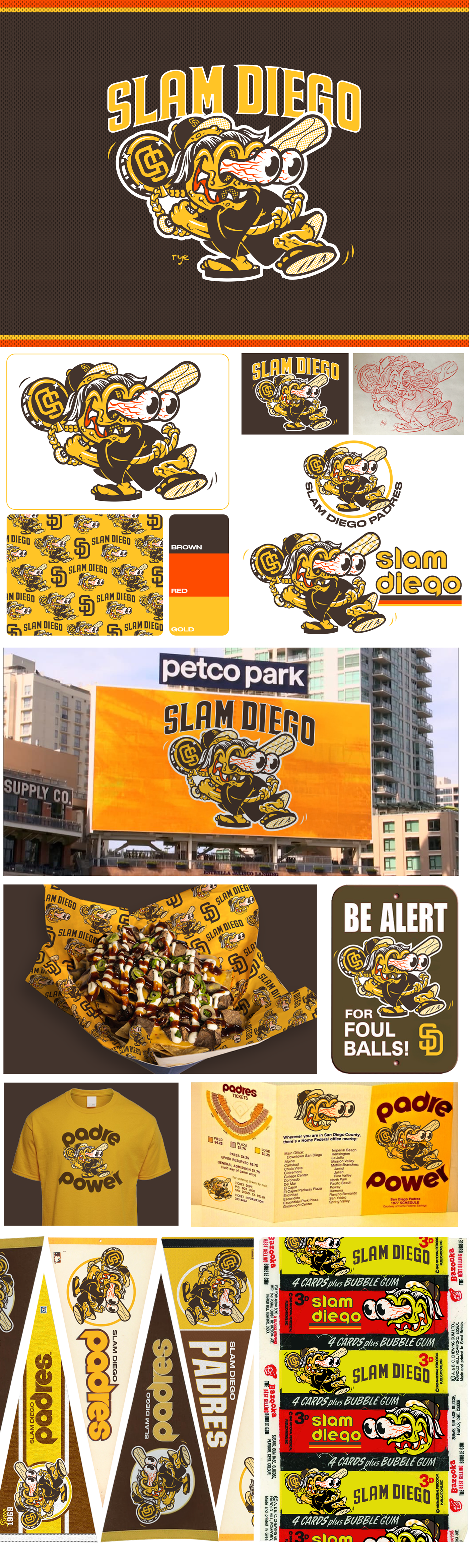 Slam Diego art baseball branding character design design graphic design graphic design illustration mlb san diego padres typography vector