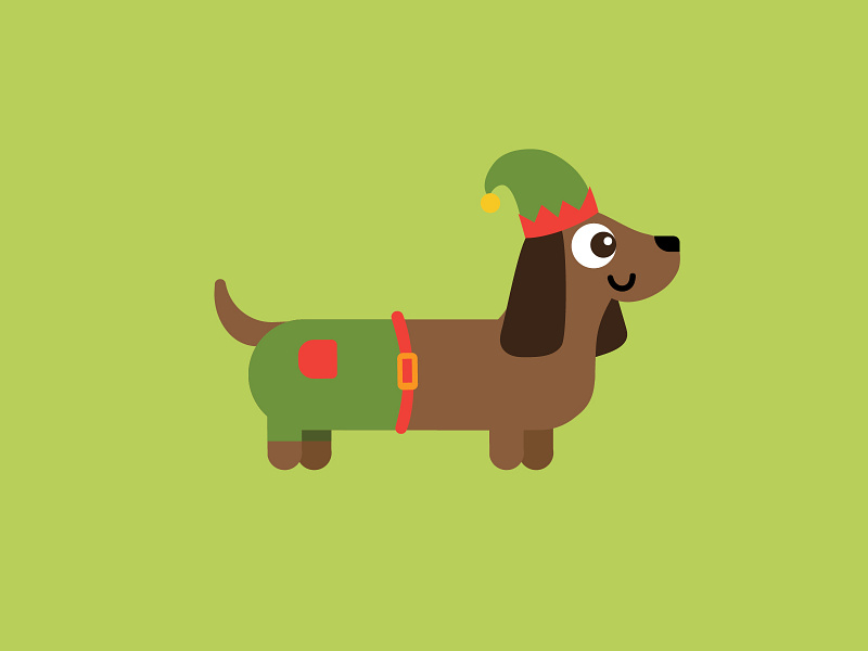 Dachshund Through the Snow christmas christmas elf christmas hat dachshund elf dog minno santa weiner weiner dog