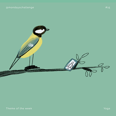 Great tit Yoga 2d character animation characterdesign design graphics illustration motiongraphics