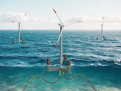 Wind power generation 3d model graphic design illustration industry science scientific illustration wind power