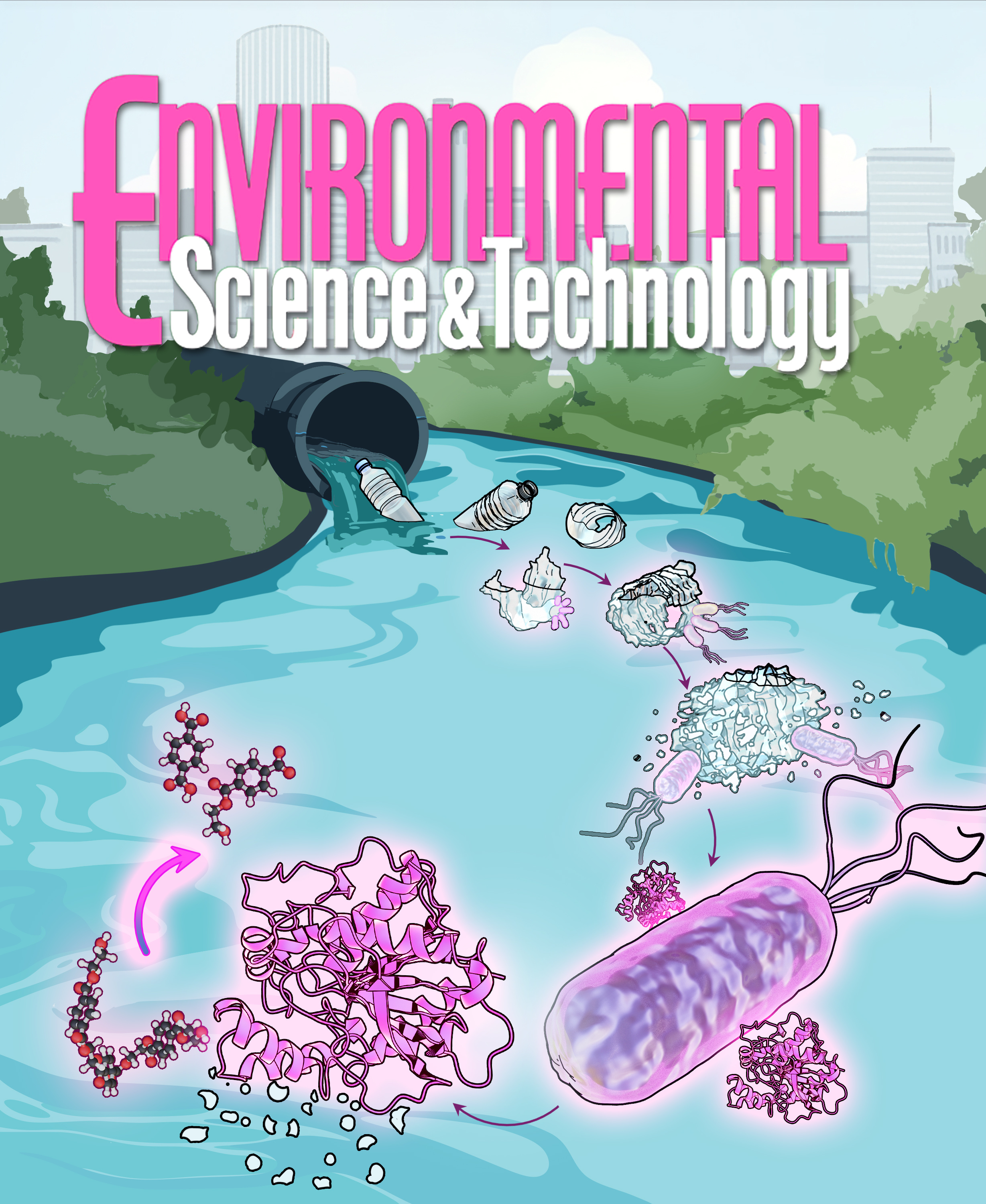 Microbial wastewater treatment biology cover art graphic design illustration science scientific illustration