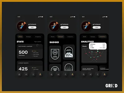 GRIND BASKETBALL app app design daily ui illustration mobile ui ux