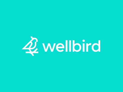 wellbird logo design for wellness and fitness company animal bird bird logo branch business business logo coaching consulting health logo logo design logo designer minimal bird nature nature logo phisical health wellbird