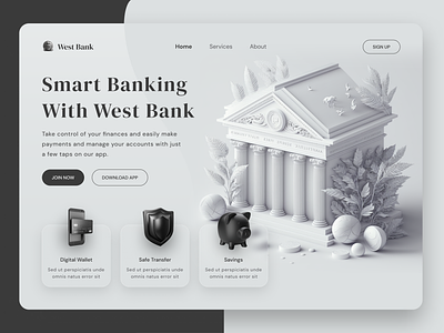 Bank Website Design bank bank account banking black card clean design grey ui ux web web app website white