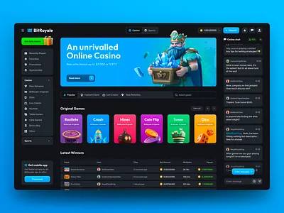 BitRoyale Homepage betting casino app ui casino cases casino game casino landing page casino rewards casino ui casino ux casino website crypto casino crypto gambling cryptocurrency gambling igaming mobile casino online casino sports betting sportsbook web3 web3 casino