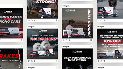 Bison Performance Social Media adobe photoshop graphic design instagram post social media