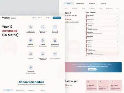 Quadrant - Mathematic Tutoring Website design education figma landing page math tutoring tutoring ui uiux design user experience user interface ux webdesign