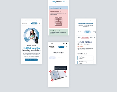 Quadrant - Mathematics Tutoring Website desktop education figma landing mathematics mobile tutoring ui uiux design user experience user interface ux webdesign