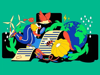 Bold & Vibrant Sustainability Illustration art art concept art design artist artistic concept artwork boldillustration colorful colorful art creative creative design digital art earth eco design eco system graphic design high contrast playful visualstorytelling world