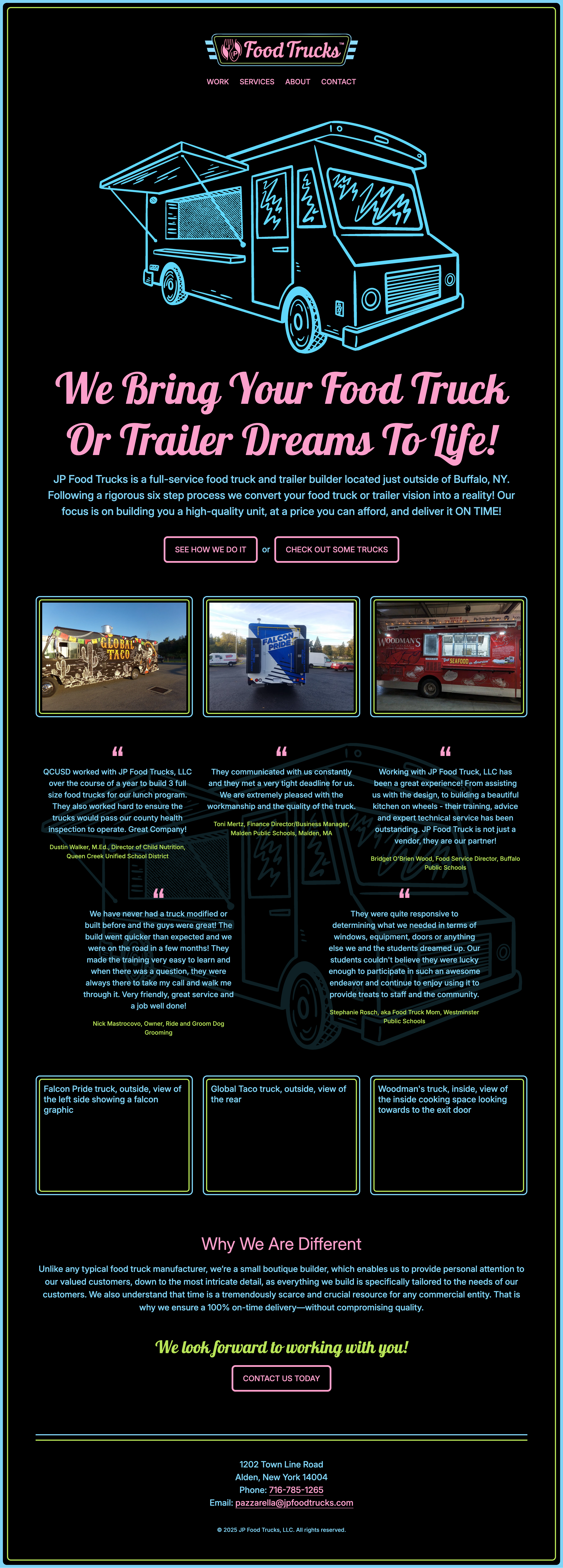 JP Food Trucks food truck website web design wordpress