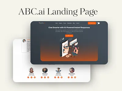 ABC.ai landing page design branding design graphic design ui ui design uiux design ux ux design visual design
