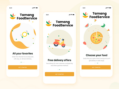 Online Food Onboarding App UI mobile app onboarding app online food app