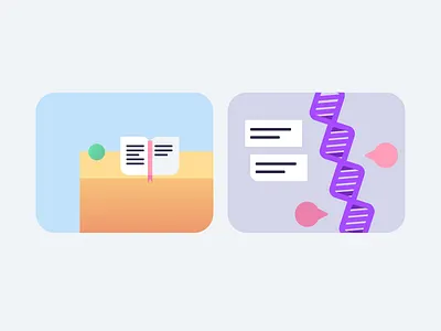 Vector illustrations for articles on molecular genetics graphic design illustration