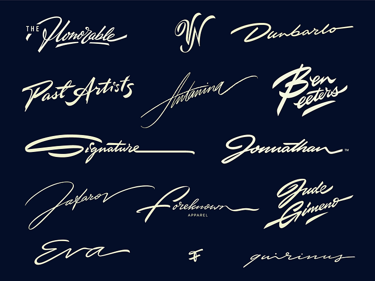 Signature lettering logo's 2022 by ForSureLetters on Dribbble