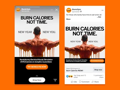 Social Media Ads - Fitness brand (Bionic Gym) ads creative bionicgym facebook ads fitness graphic design oliver puente social media ads static ads