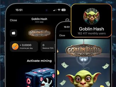 Goblin Hash UI/UX Design for TMA design figma mini game telegram design telegram mini app tma ui ui ux design ux web app webapp