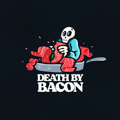 Death By Bacon bacon breakfast cooking death food grim reaper reaper skeleton skull