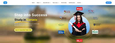 Educational Consultancy Website Home Page Design branding cover page figma graphic design herosection homepage landing page motion graphics ui ux websitedesign