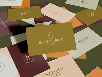 Business card: Western rustic minimalist SR monogram logo design business card event planner