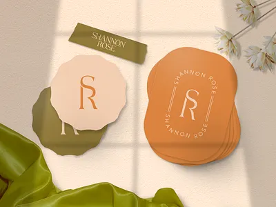 Western rustic minimalist SR monogram logo design, ranch wedding green orange