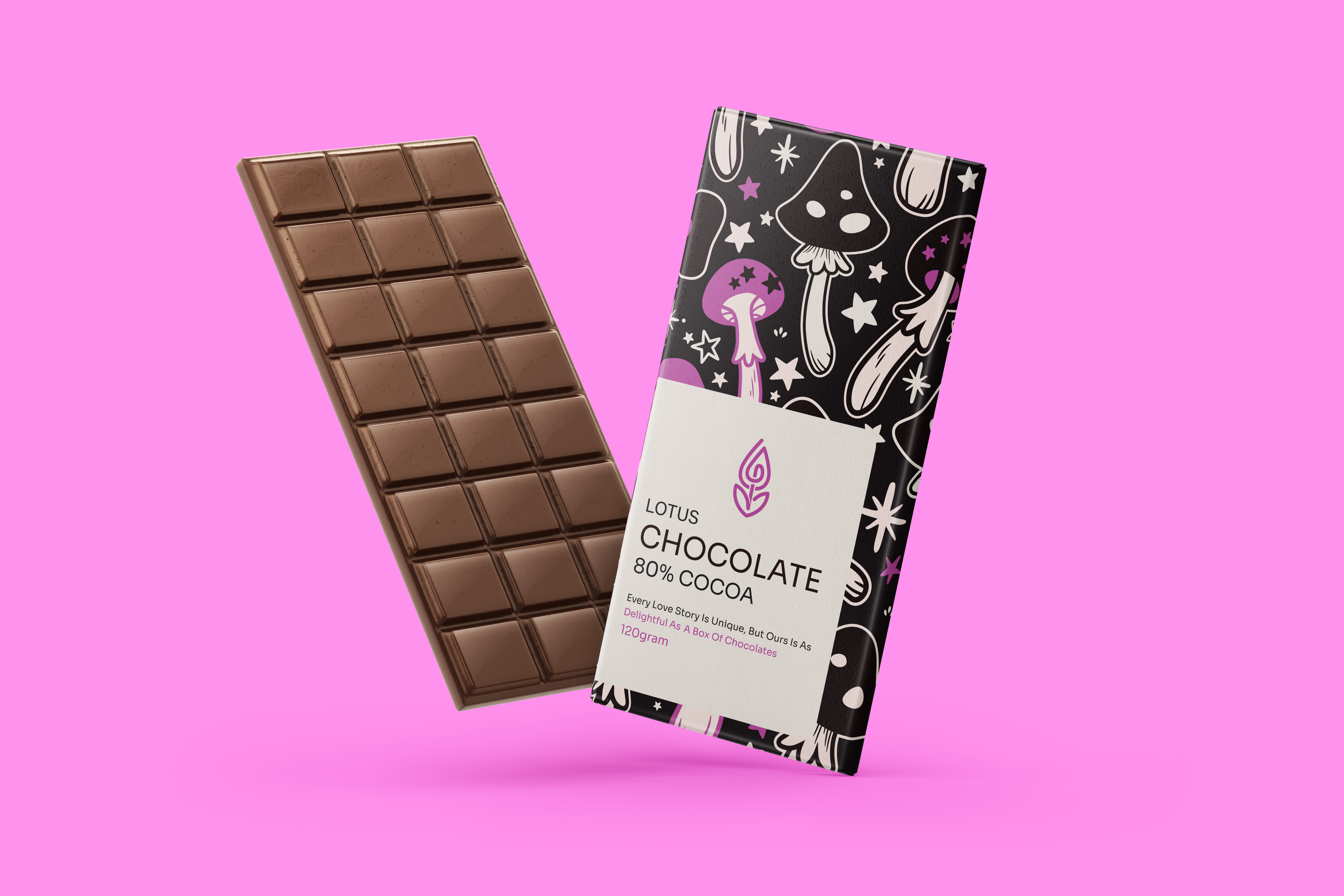 Mushroom chocolate bar Label packaging Design ai chocolate bar chocolate bar mockup chocolate label clean design design free mockup g label packaging design minimalist design premium design print design professional design raphic design unique design vector