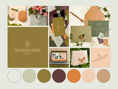 Brand board: Western rustic minimalist SR monogram logo design brand board orange