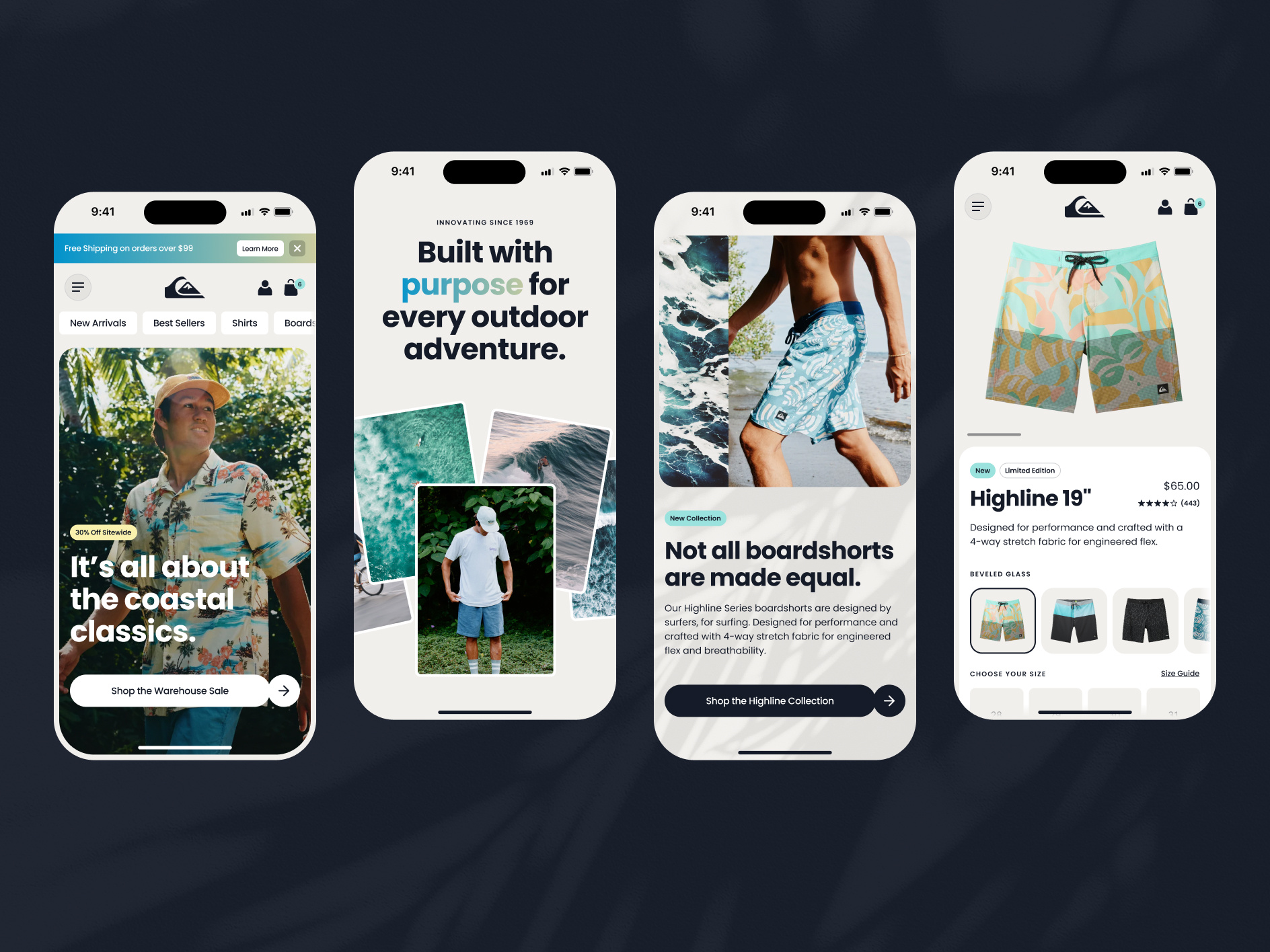 Quiksilver Mobile E-commerce Concept design e com ecommerce home page interactive mobile navigation product product page quiksilver sales shopify skate store storefront surf ui ux web web design