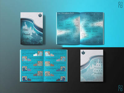 Blue Planet Pools, Booklet and Tri-fold Brochure. branding brochure graphic design illustration
