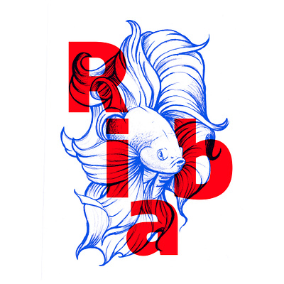 Blue Fishy illustration drawing fish