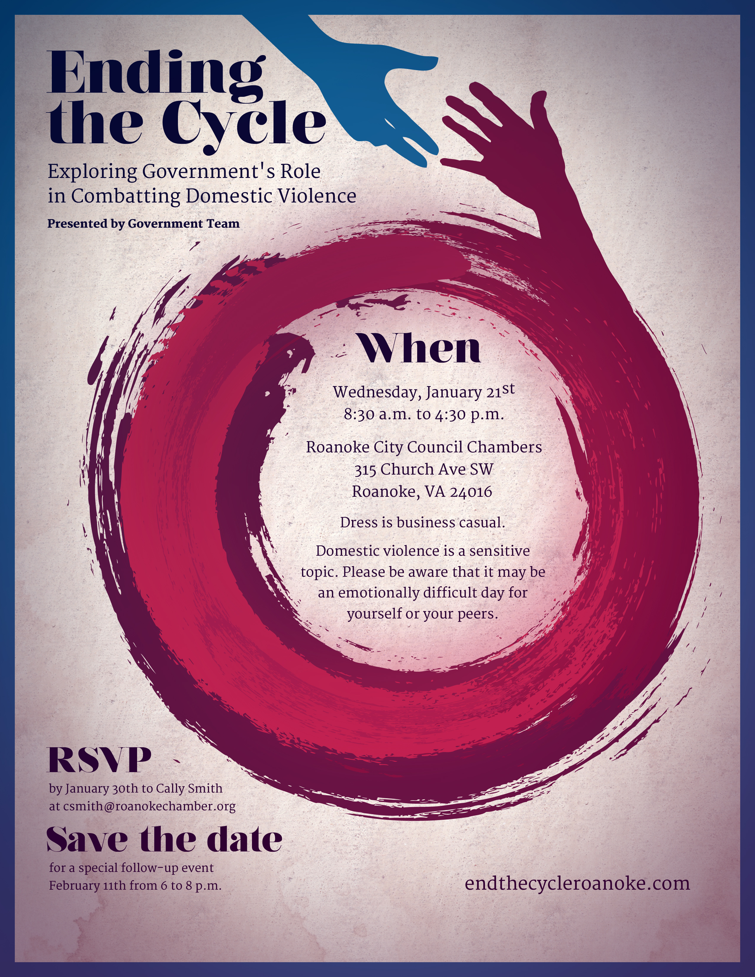 Ending the Cycle Event Poster graphic design