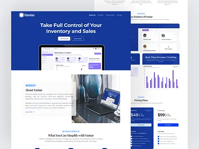 Vantar - A Seamless Inventory and Billing Experience biling inventory invoices landing page products system vantar