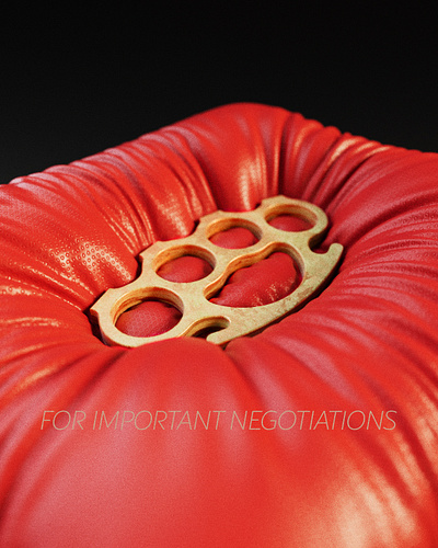 For important negatiations fight fighter fist important knuckleduster pillow red street talk war weapon