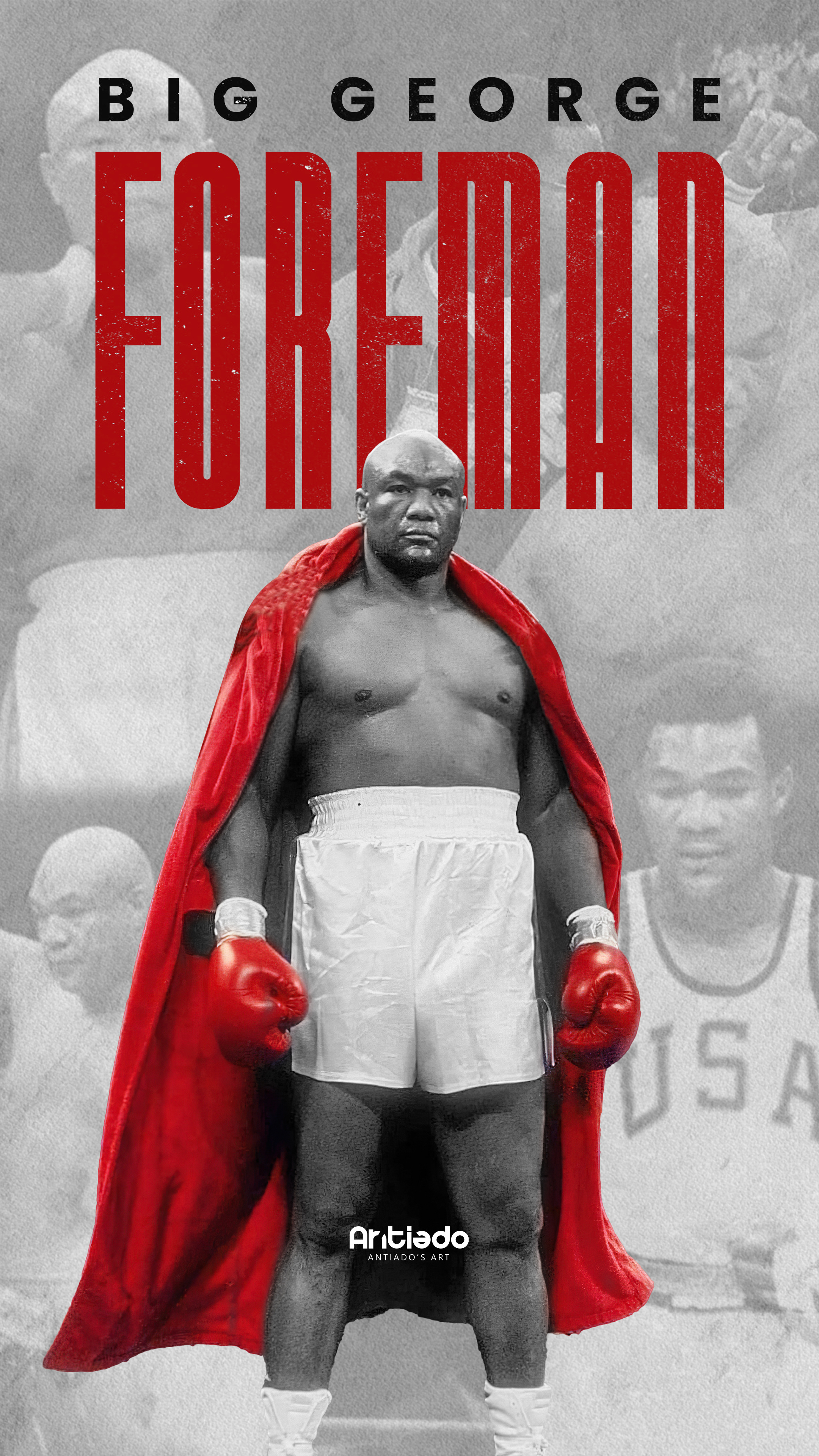 Big George Foreman bootleg boxing digital art graphic design hoodie legend t shirt design tshirt