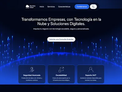 Landing Page - SkyView Cloud (Diseño y Maquetado) design minimal minimalist ui ux
