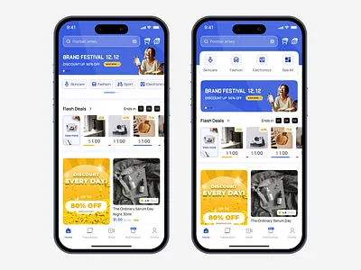Marketfit - E-Commerce Mobile App UI Kit | Home Page Option📱 app apps design discover ecommerce home homepage mobile mobile app popular product design trending ui ui design uikit uiux uix ux ux design