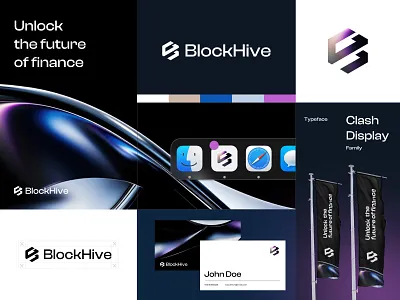 BlockHive - Modern Logo Concept agency book branding business card company corporate deck design digital finance graphic design guideline illustration logo modern money payment presentation ui