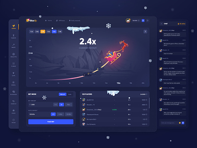 BloxFlip: Crash game (Christmas Event) casino christmas crash crash design crash game crypto game dark ui dashboard gambling game game interface gaming illustration jackpot loot p2e product design roblox uiux web design