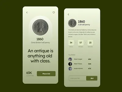 Antique Coin Selling Mobile App app design app design agency appdesigntrends branding budgetappdesign budgetwebsitedesign figma graphic design illustration interfacedesign landing page mobile app design product design responsive design uiux design website design website design agency websitedesigntrends