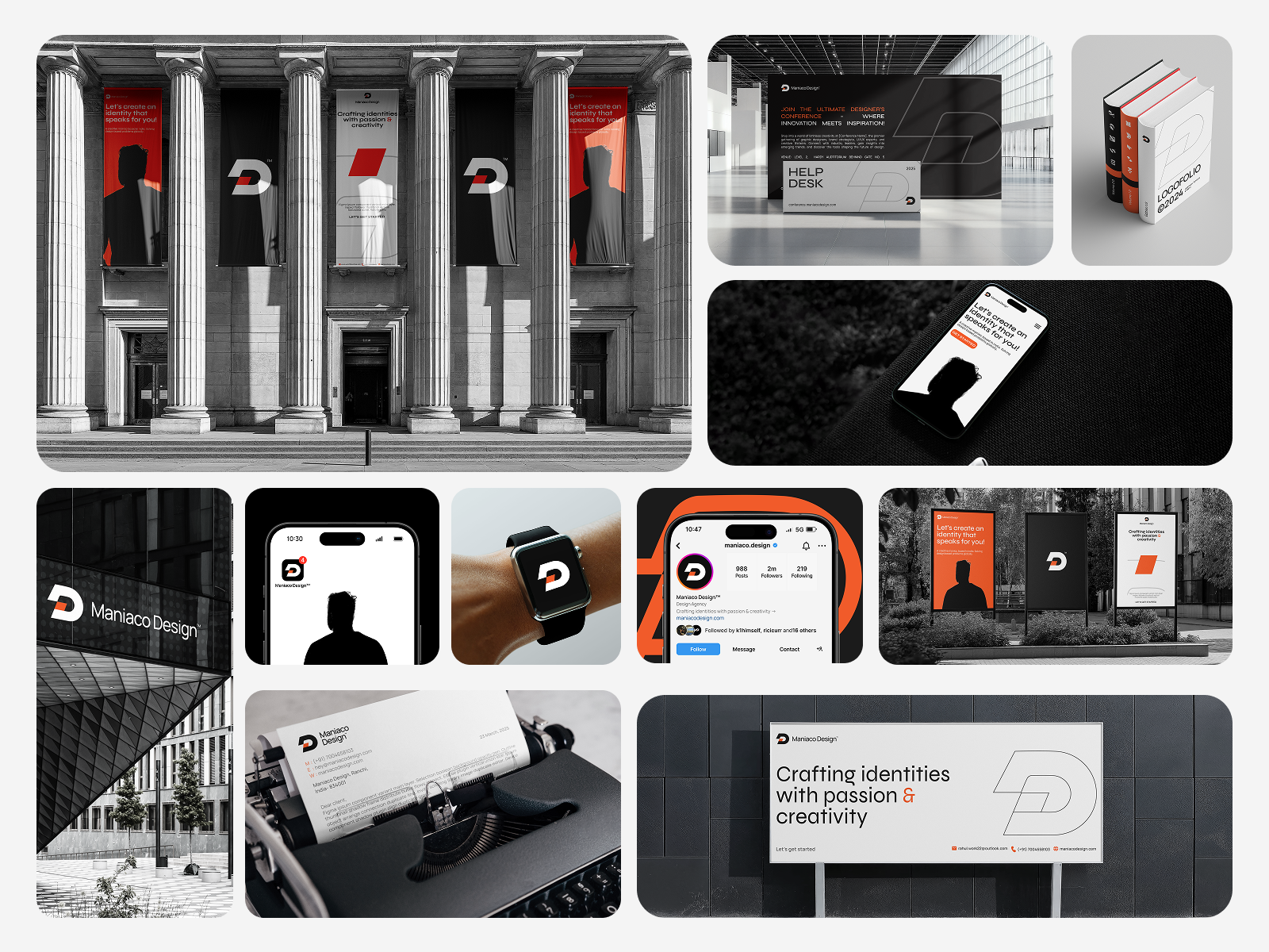 Maniaco Design™ - Visual Identity brand assets brand guide brand guidelines brand identity branding business business logo design design agency graphic design logo logo design logomark logotype minimal website design