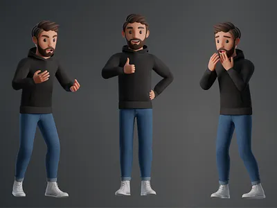Oliver. 3d illustrations set 3d character 3d design 3d illustration 3d pack 3d set blender 3d design motion graphics