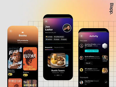 Blapp: An app for black-owned businesses black owned gradient ios mobile ui