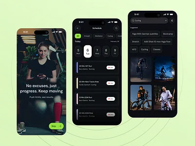 Schedule Page - Mobile app app design ui kit app redesign appointment calender fitness fitness app mobile app mobile app design schedule schedule page social media app ui uiux