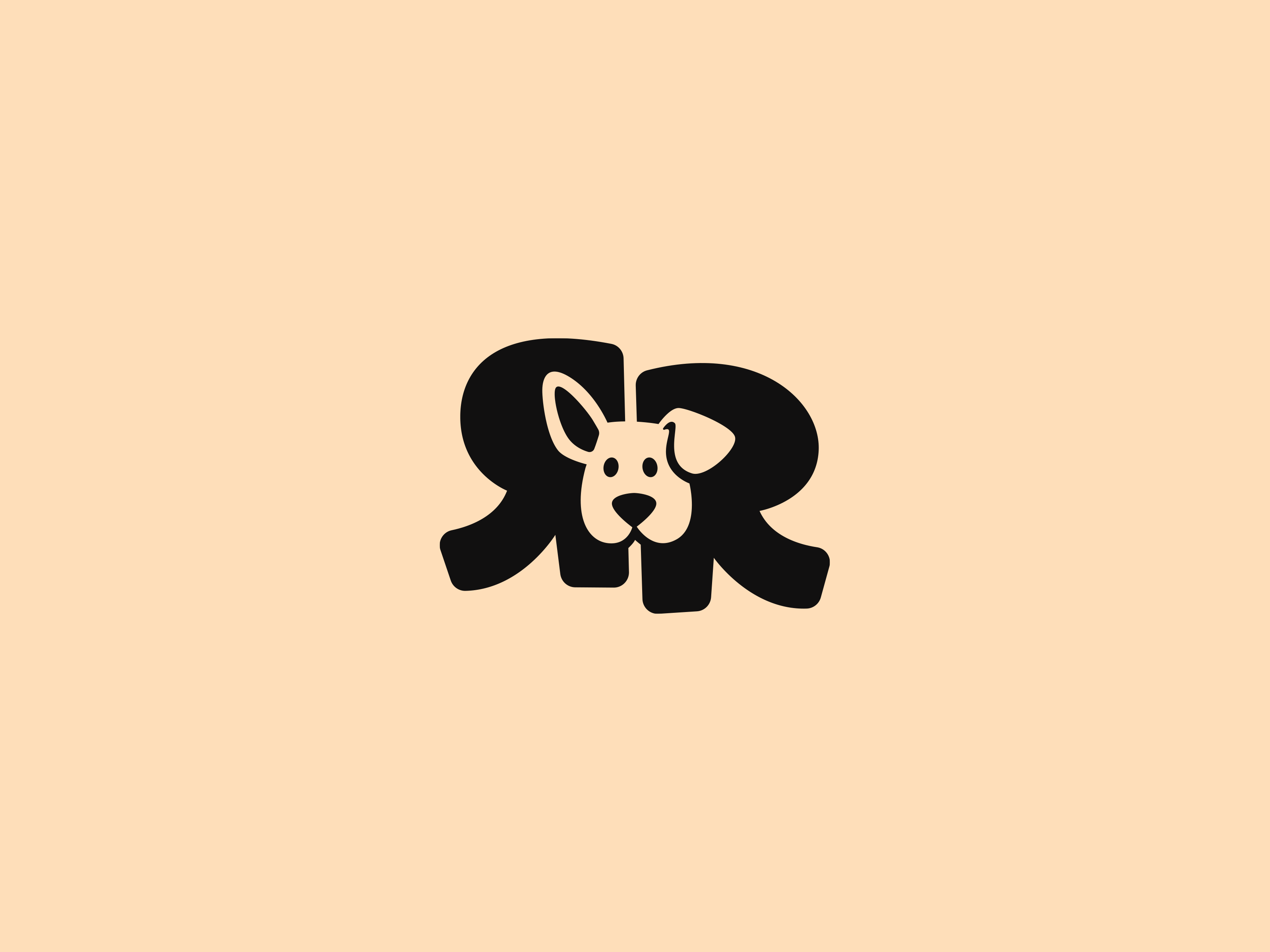RR and dog animal brand branding design dog doggy elegant graphic design letter logo logo design logo designer logodesign logodesigner logotype modern negative space negativespace pet r