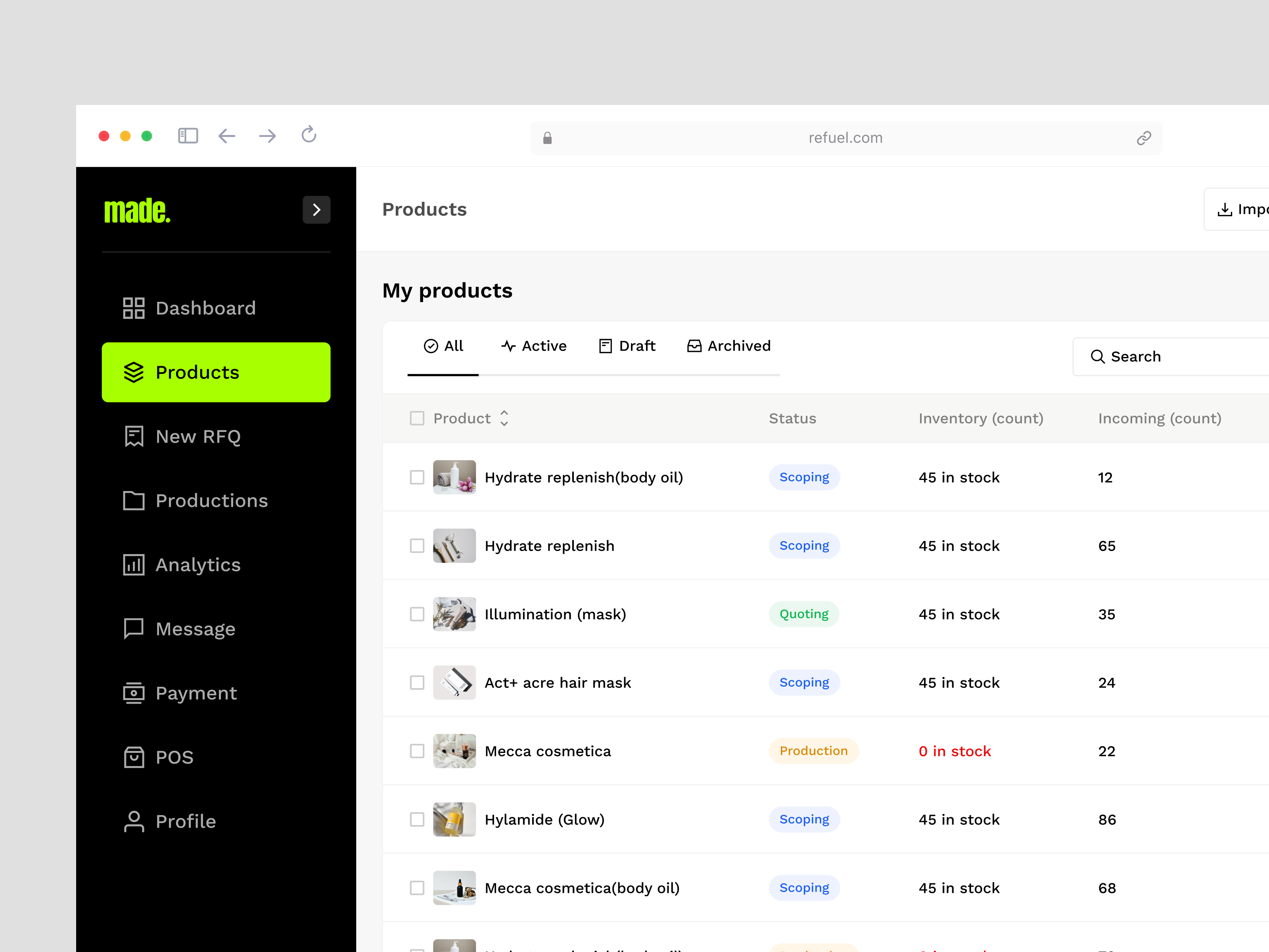 Example of Dashboard UI/UX Design Web App, Saa S