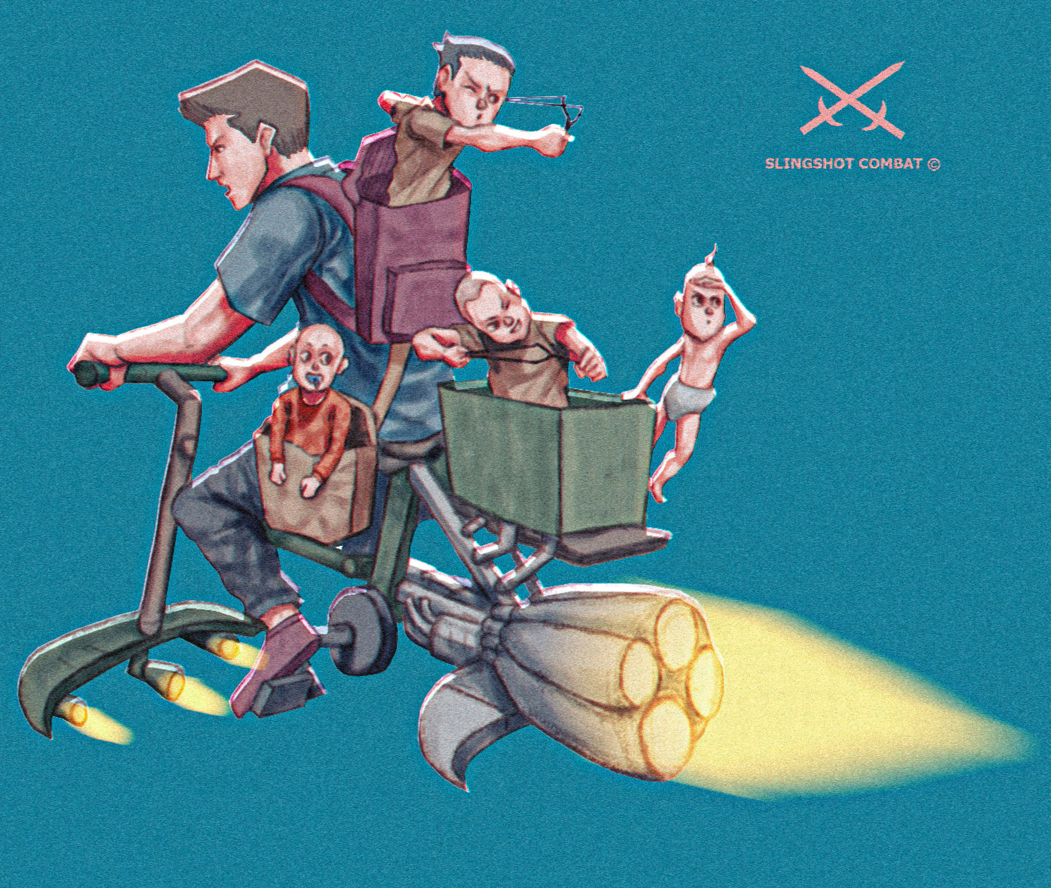 Slingshot Combat animation anime artwork branding character design character illustration design drawing graphic design illustration manga merch sketch tshirtdesign