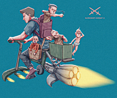 Slingshot Combat animation anime artwork branding character design character illustration design drawing graphic design illustration manga merch sketch tshirtdesign