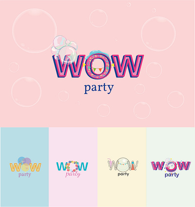 WOW Party logo and website design branding design graphic design illustration logo party ui web