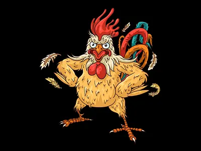 Rooster for popmerch design dribbble emblem graphic illustration rooster russia symbol vector