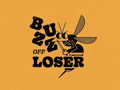 Wasp Bully bully flat illustration insect line art loser mean texture typography wasp